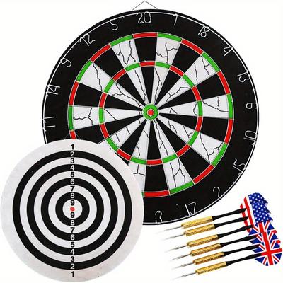 TEMU Professional Darts Dart Throwing Game Double Sided Dart Board High Quality Sisal Fiber Dart Set Super Fine Wire Edge Arrows