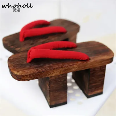 Wholl Kimono Schuhe Japanisch Geta 8cm Höhe Holz sandalen Frauen Cosplay Clogs Schuhe Hausschuhe Image