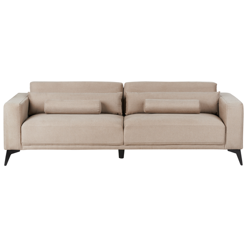 Sofa Taupe aus Stoff 3-Sitzer Verstellbare Rückenlehne Gepolstert Stoffsofa Polstersofa Modernes Design für Wohnzimmer