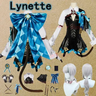 Lyney Cosplay Kostüm Genshin Impact Lynette Cosplay Kostüm Perücke Fontaine Leder Cosplay Kostüm Image