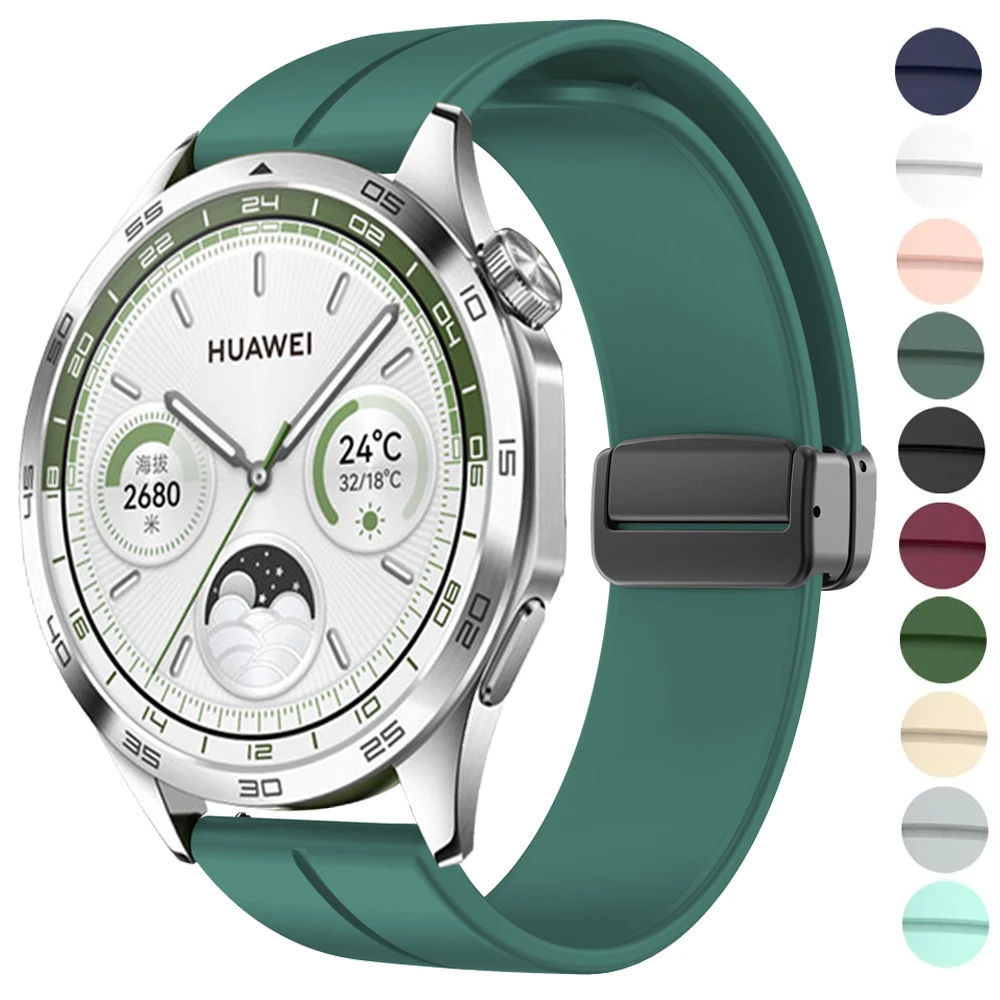 20mm 22mm Silikon Ersatz Gt2 Pro Armband Für Huawei GT 4 46mm Strap Für Huawei Uhr 4 3 GT 2 3 46 42mm Magnetische Uhr Band Image