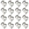 1 BOX 60 STÜCK Silber Fuß Charms Bulk Füße Charm Legierung Metall Tibetisch Antik Silber Vintage Niedlich Erster Schritt Fußabdruck Charms