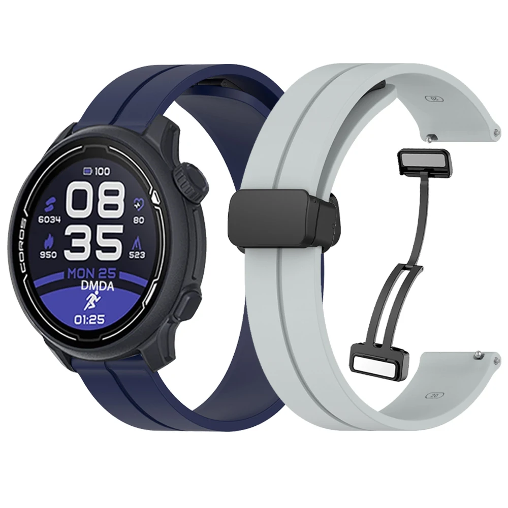Silikon-Magnetschnallenarmband für COROS PACE 3 2 Band für COROS APEX 2Pro 46 mm 42 mm weiches Armband 20 22 mm Ersatzarmband Image