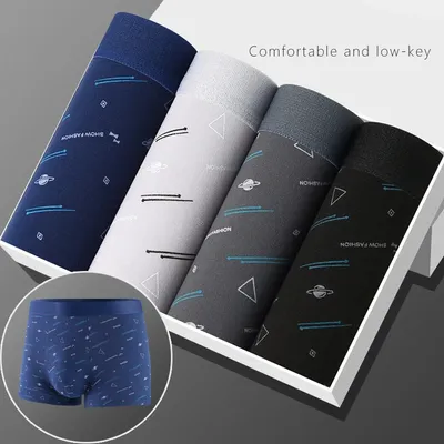 Mann Boxer Gedruckt Unterhose U Konvexen Höschen Männliche Mode Bequeme Shorts Herren Solide Image