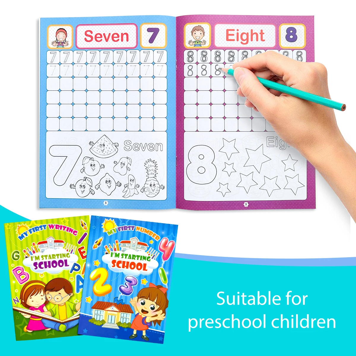 Baby Mathe Handschrift Tracking Schreib bücher Englisch Nummer Kalligraphie Übungs buch für Erwachsene und Kinder, um Geschenk zu schreiben