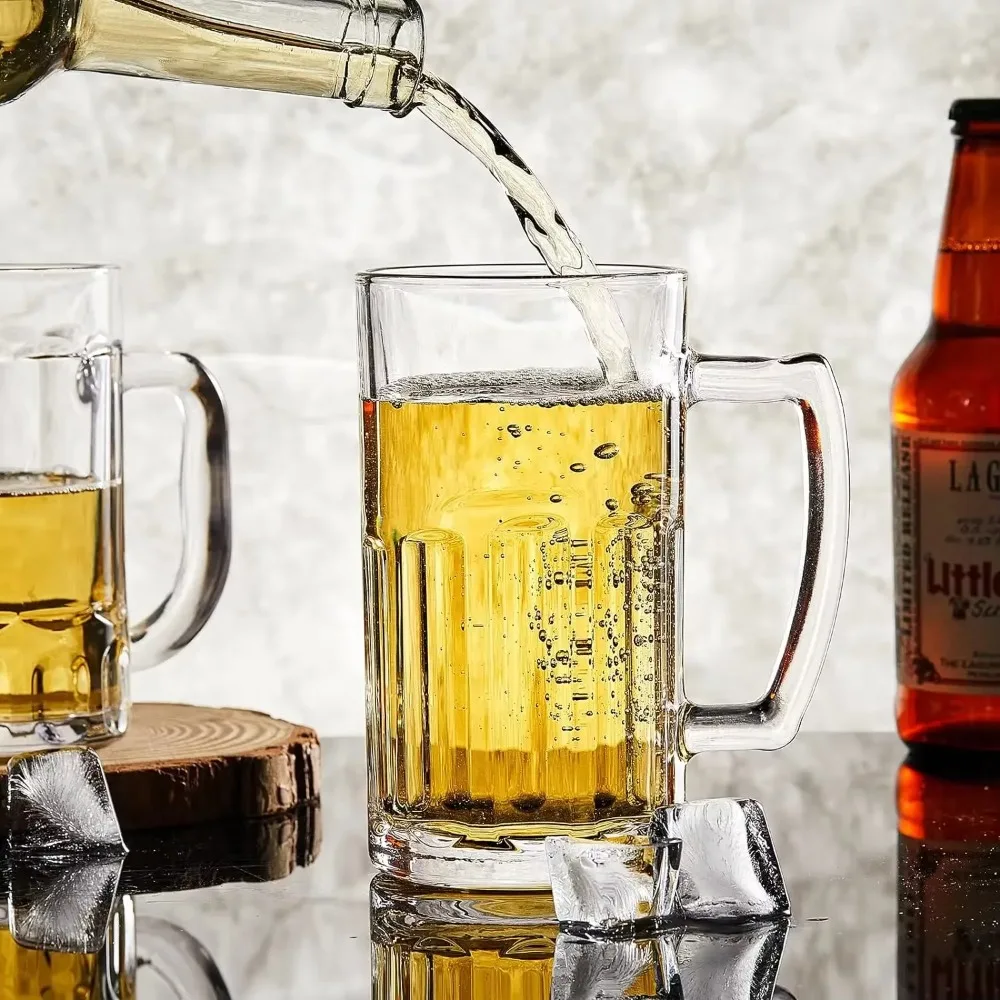 Unzerbrechlicher transparenter Bierkrug mit Acryl-Kunststoff, perfekt für Milchkaffee-Saft-Barware-Trink geschirr zu Hause Image