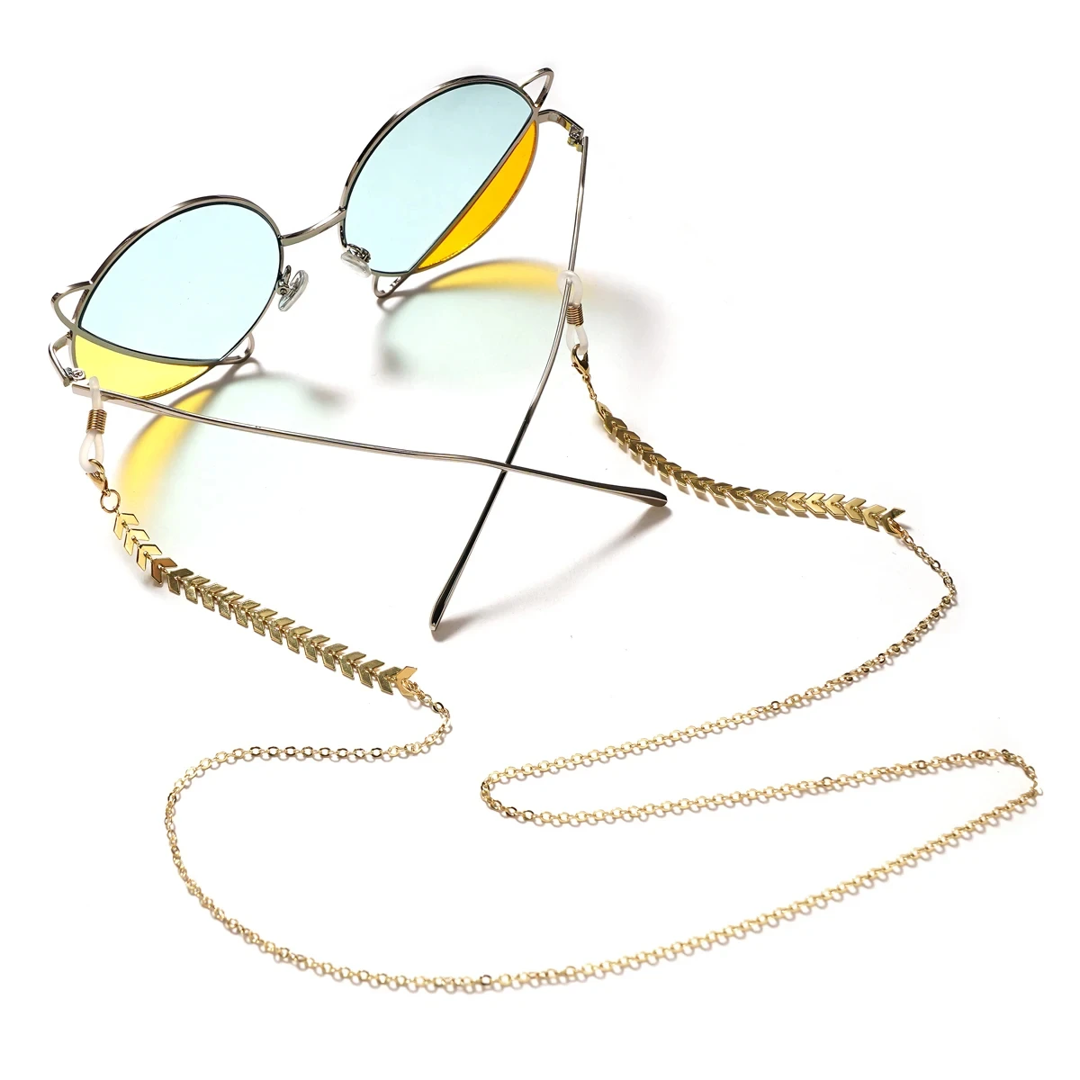 Frauen Mode Perlen Sonnenbrillen Ketten Gold Brillen Ketten Sonnenbrillen Halter Halskette Brillen halter Zubehör Image