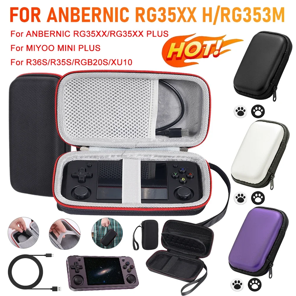 Harte Trage tasche für rg35xx h/rg353m/rg35xx plus Spielekonsolen-Organizer-Schutzhülle für r36s/r35s/rgb20s/xu10 Image
