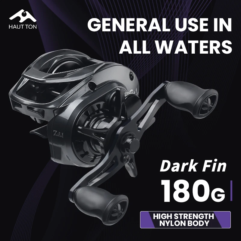 HAUT TON DF Ultraleichte 180 g Baitcasting-Rollen mit Übersetzungsverhältnis, glattes Magnet-Bremssystem für Salzwasser- und Süßwasserangeln Image