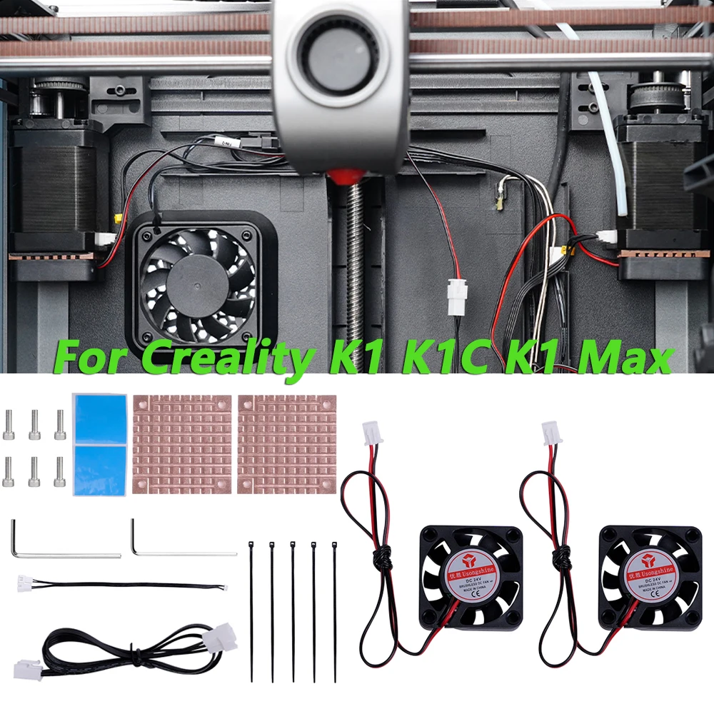 Schnelle Lüfter Kit Für Bambu Lab P1P P1S X/Y-achse Nema17 Schrittmotor Reinem Kupfer Kühlkörper für Creality K1 K1C K1 Max Image