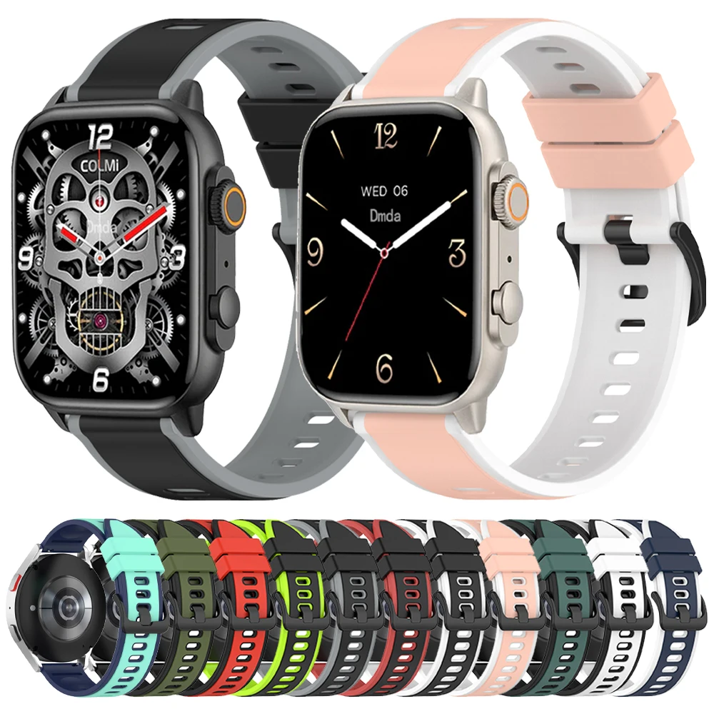 Für COLMI P73 P71 Gummi-Uhrenarmband C81/C61/P68/P28 Plus/M42/I31/V70 /V68/P76 Outdoor-Ersatzarmband 20 22 mm Sportband Image