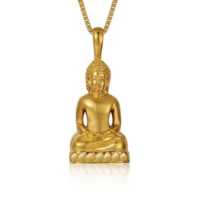 Sda Retro Buddha Anhänger Herren Halskette Zubehör Edelstahl mit Vergoldung chinesischen Stil