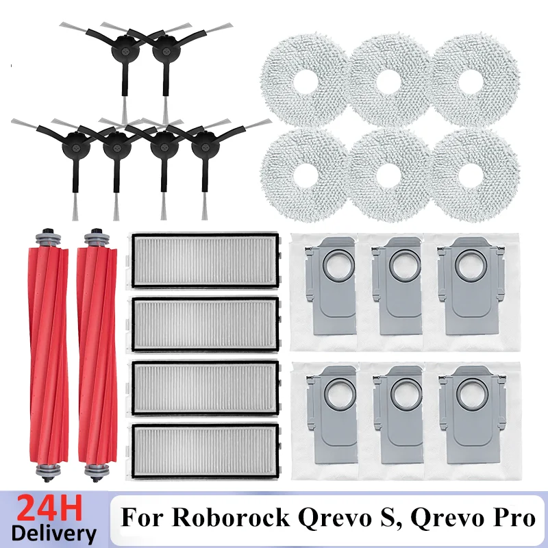 Für Roborock Qrevo S Qrevo Pro Qrevo MaxV Roboter Vakuum Teile Wichtigsten Roller Seite Pinsel Hepa-Filter Mopp Pad Tuch Staubbeutel Zubehör Image