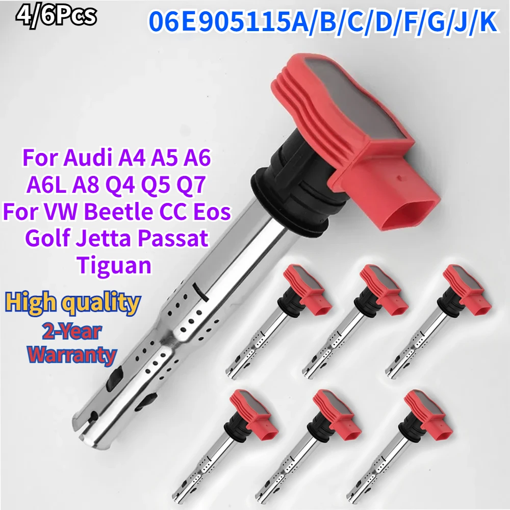 /6pcs hohe Qualität 06 e905115d 06 e905115e 07 k905715d Zündspule für audi a3 a4 a5 a6 a7 a8 tt q3 q5 vw jetta golf passat cc Image