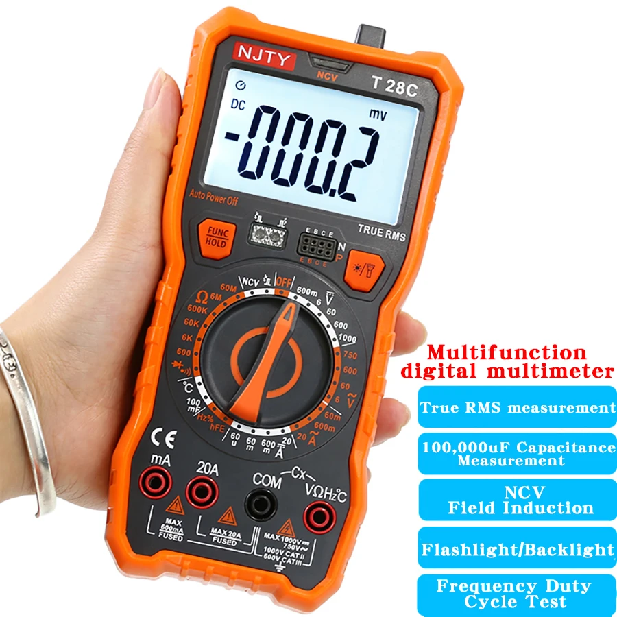 Njty t28a Multimeter hochpräzise Digital anzeige Haushalts-Mehrzweck-Elektriker 28c mit Temperatur messung Image