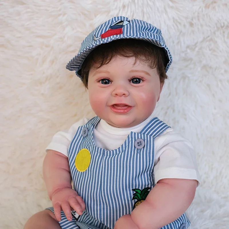 50cm wieder geborene Baby puppe Neugeborener Junge Baby voller Junge Silikon lebensechte echte weiche Berührung hochwertige handgemachte Kunst puppe
