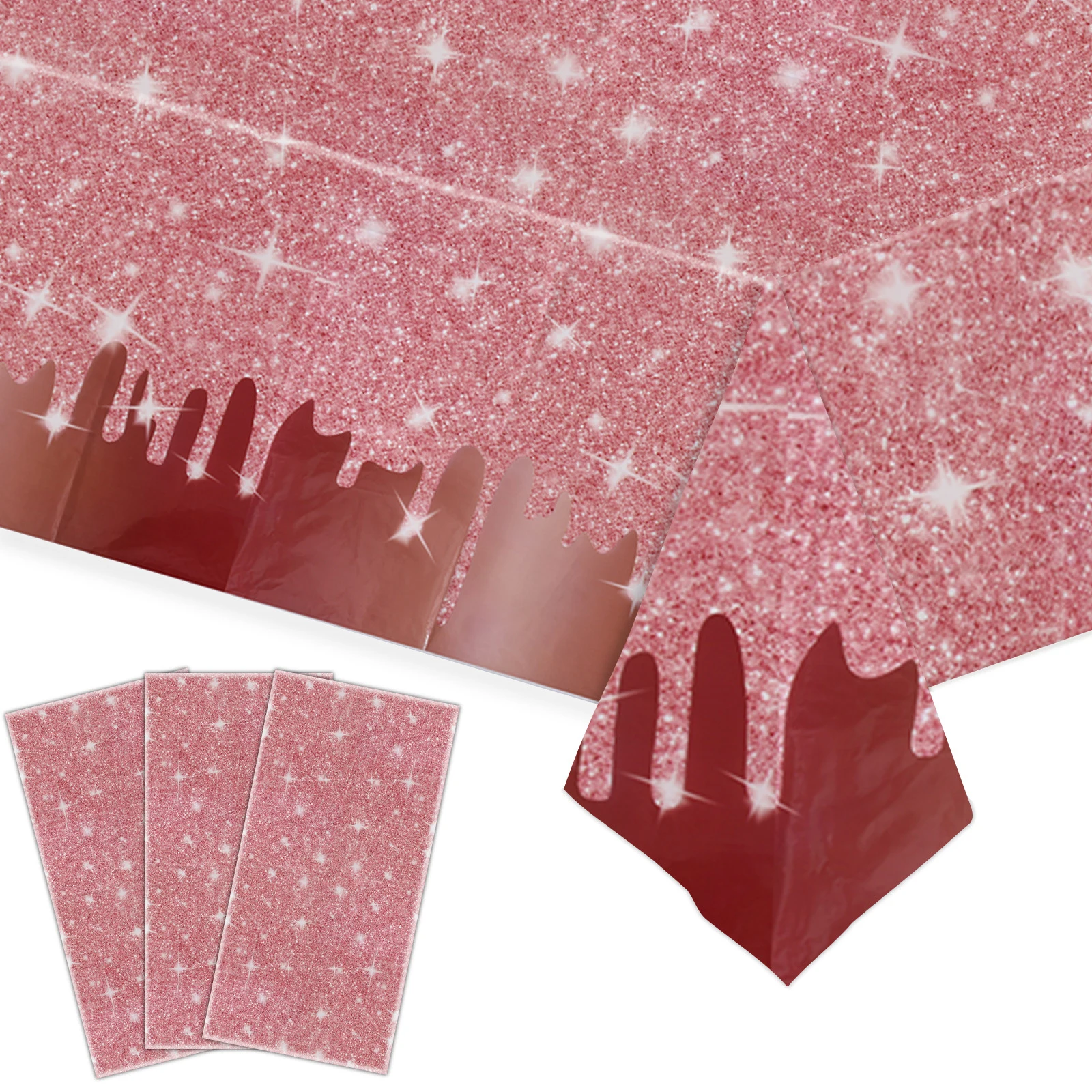 Rosa Rose Gold Party Dekoration Lieferungen Einweg Tischdecke Mädchen Geburtstag Party Tisch Abdeckung Für Hochzeit Party Baby Dusche Image