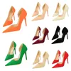 Frauen 11cm High Heels Vintage Party Social ite Pumps Dame rosa orange Absätze klassische Seite hohle formale Anlass Schuhe groß
