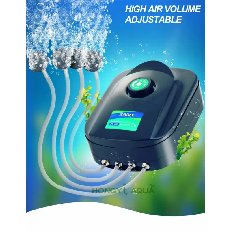 SOBO aquarium Sauerstoff pumpe fischzucht Belüftung pumpe Aquarium liefert Luftpumpe Luft Kompressor SB-248A/348A/648 /748/848/948/988 Image