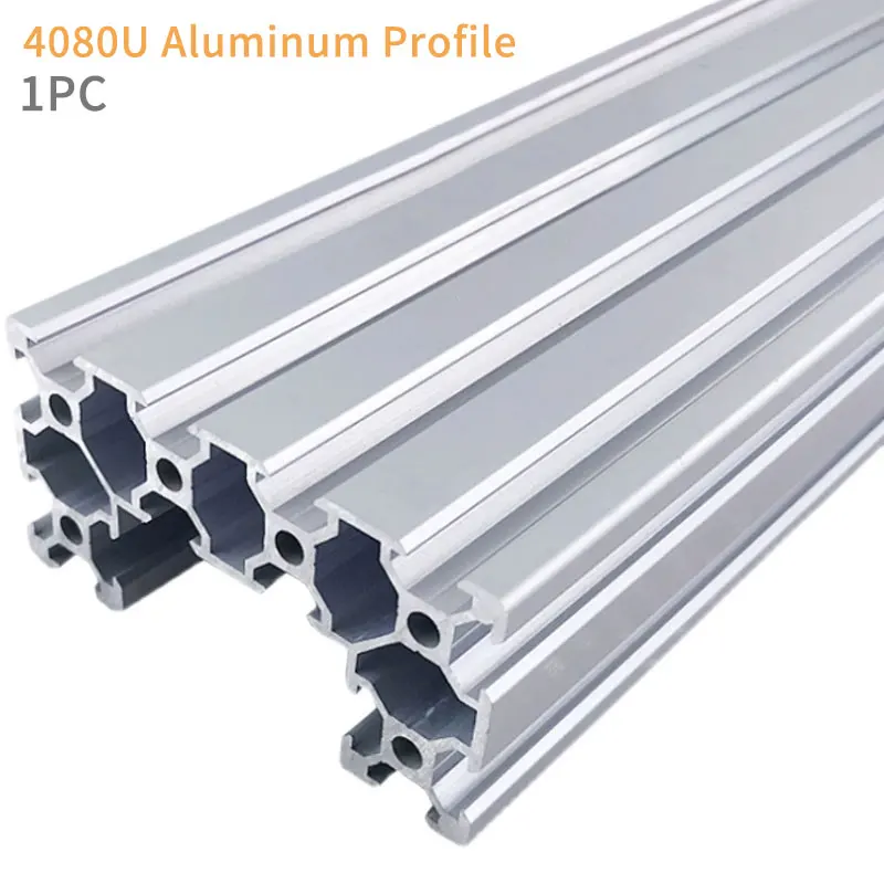 1PC Aluminium Profil 4080U V-Slot Extrusion Rahmen CNC 3D Drucker Für Maschine DIY Halterung Pipeline Rahmen länge 100-1050mm Image