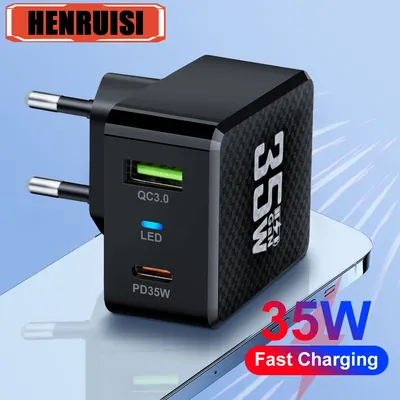 35 W GaN USB C Ladegerät Schnellladegerät Typ C Handy-Ladegerät PD Netzteil für iPhone 15 Samsung Xiaomi iPhone LG