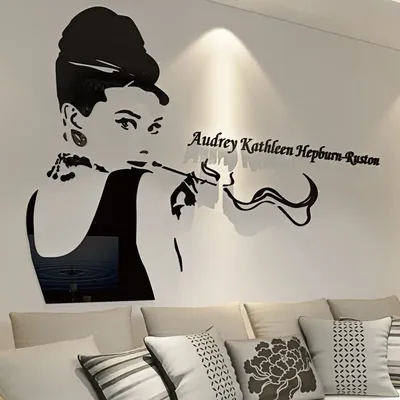 DIY Audrey Hepburn Wandaufkleber Acryl Schönheit Poster Home Wohnzimmer Schlafzimmer Dekoration Image