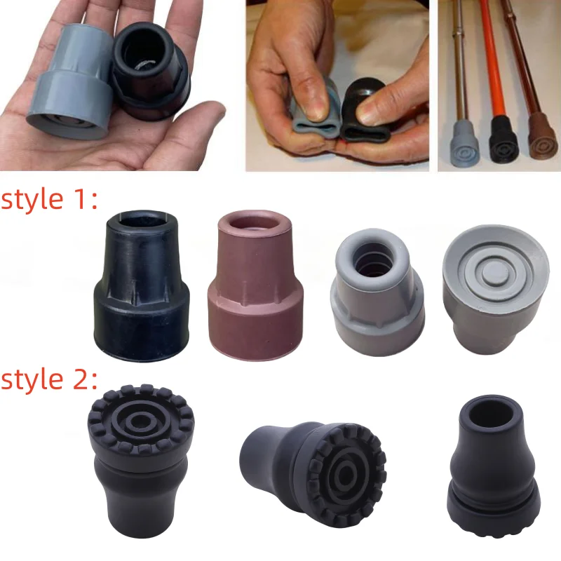 Gummi Trekking Pole Kappe Gehstock Krücke Cane Bottom Pads Abdeckung Ferrule Rutschfeste Fuß Abdeckung Trekking Pole Cane Krücke Stuhl Image