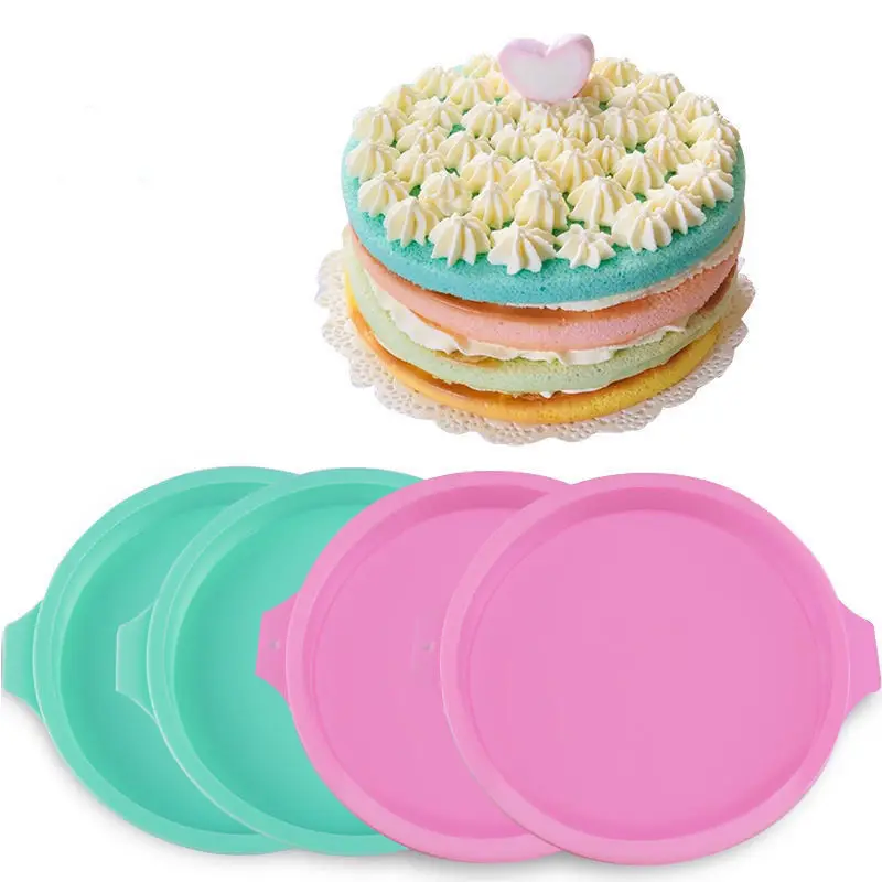 6/8-Zoll Regenbogen-Silikon-Kuchenform – Chiffon-Kuchenform, Küchen-Backgeschirr, scheibenfreies, geschichtetes Kuchen-Backblech, roter Samt-Kuchen Image
