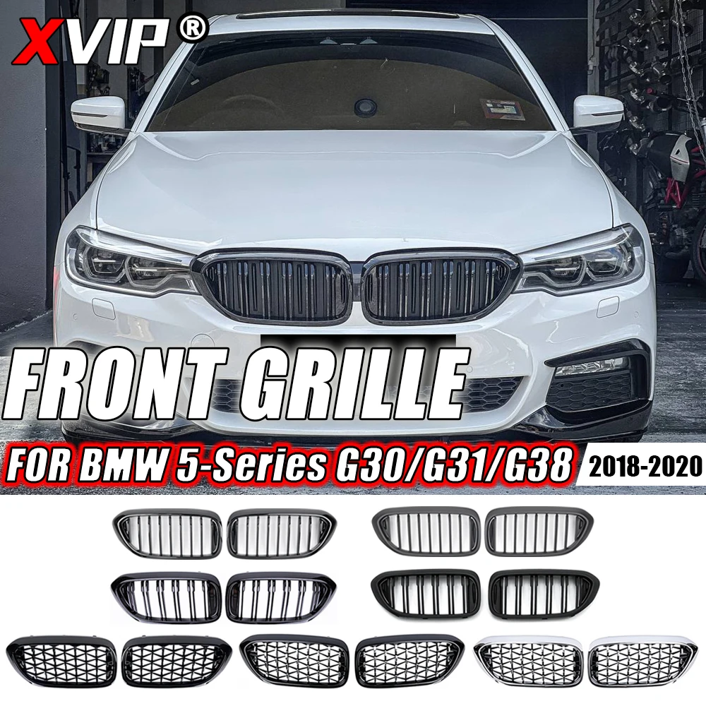Xvip glänzende schwarze vordere Nieren gitter für bmw 5er g30/g31/g38 530i 540i 550i 200-2015 Diamant-Doppel latten gitter Image