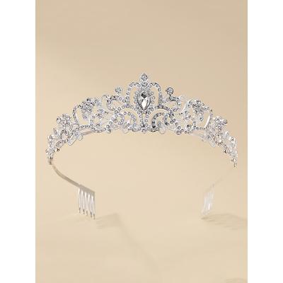 Elegant Gold Rhinestone Tiara with Crystal Detailing – Princess Crown for Weddings, Pageants, and Special Occasions