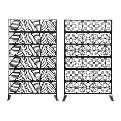 Outdoor Privacy Screens and Panels for Patio Metal Privacy Fence Screen with Freestanding Decorative