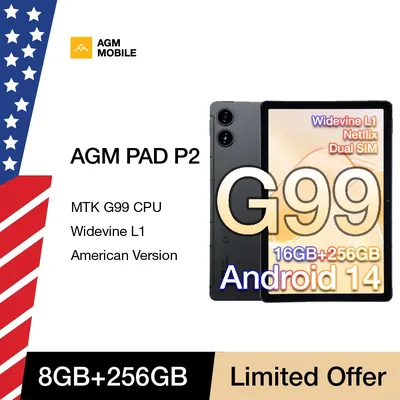 American Version AGM PAD P2 8GB+256GB 11“ FHD Display 50MP Camera 7850MAh Battery MTK G99 480 Nit