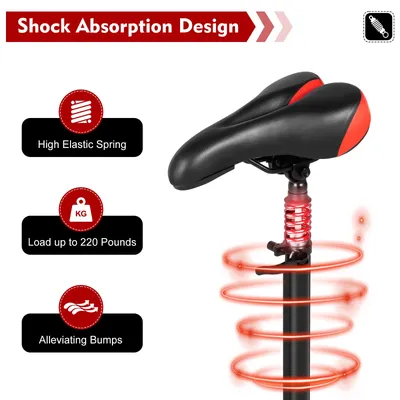 Electric Scooter Seat Saddle for Xiaomi M365 Pro2 Ninebot ES1 Leather+Aluminum Alloy Red+Black