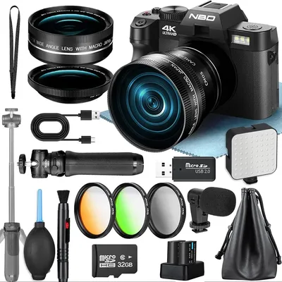 NBD 4K Digital Cameras for Photography 48MP Camera with Microphone 3-Color Filter Video Camera with