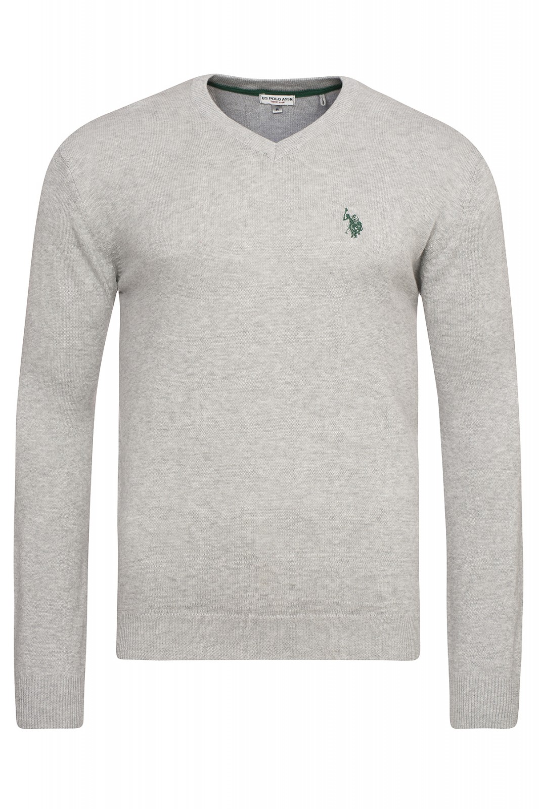 U.S. Polo Assn. V-Neck Pullover in Grau Melange
