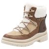 Winterboots REMONTE, Damen, Gr. 41, braun (nussbraun kombiniert), Leder, Veloursleder, Textil, casual, Schuhe, Blockabsatz, Winterboots, Outdoorschuh mit Ösen und Kontrastbesätzen