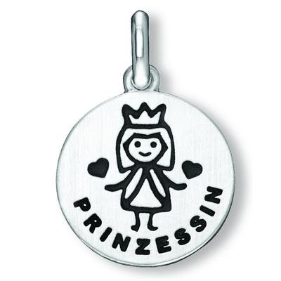 Ketten-Anhänger ONE ELEMENT "Prinzessin Anhänger aus 925 Silber Ø 12,5 mm", silber, Schmuckanhänger, Mädchen, Silber 925