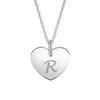 Ketten-Anhänger ONE ELEMENT "Herz mit Gravur R Buchstaben Anhänger aus 333 Weißgold", silber, Schmuckanhänger, Damen, R, Weißgold 333, Damen Gold Schmuck Herz mit Gravur R
