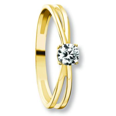 Goldring ONE ELEMENT "Zirkonia Ring aus 333 Gelbgold" Gr. 56, gold, Fingerringe, Damen, 56,mit Zirkonia, Gelbgold 333, D