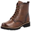 Schnürboots REMONTE, Damen, Gr. 43, braun (mahagoni), Leder, Lederimitat, unifarben, klassisch, Schuhe, Blockabsatz, Schnürstiefelette im Used Look