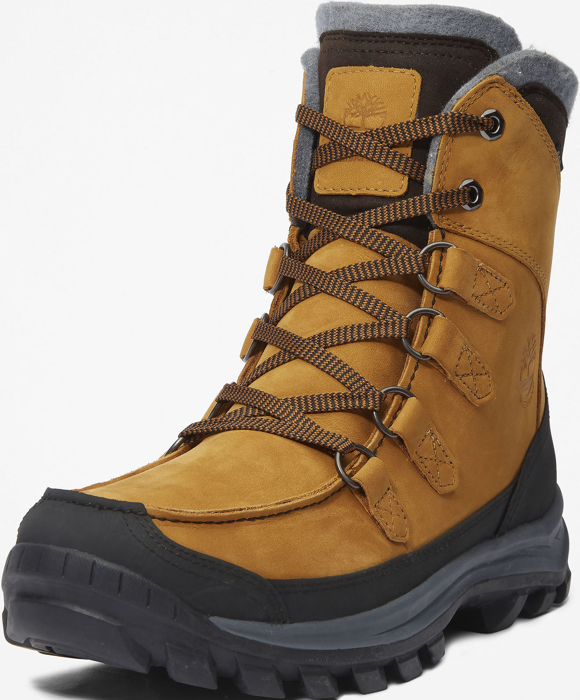 Schnürboots TIMBERLAND "Chillberg Premium WP INS", Gr. 44, gelb (wheat), Leder, Schuhe, Winterstiefel, Schnürstiefel, Winterschuhe, wasserdicht, gefüttert
