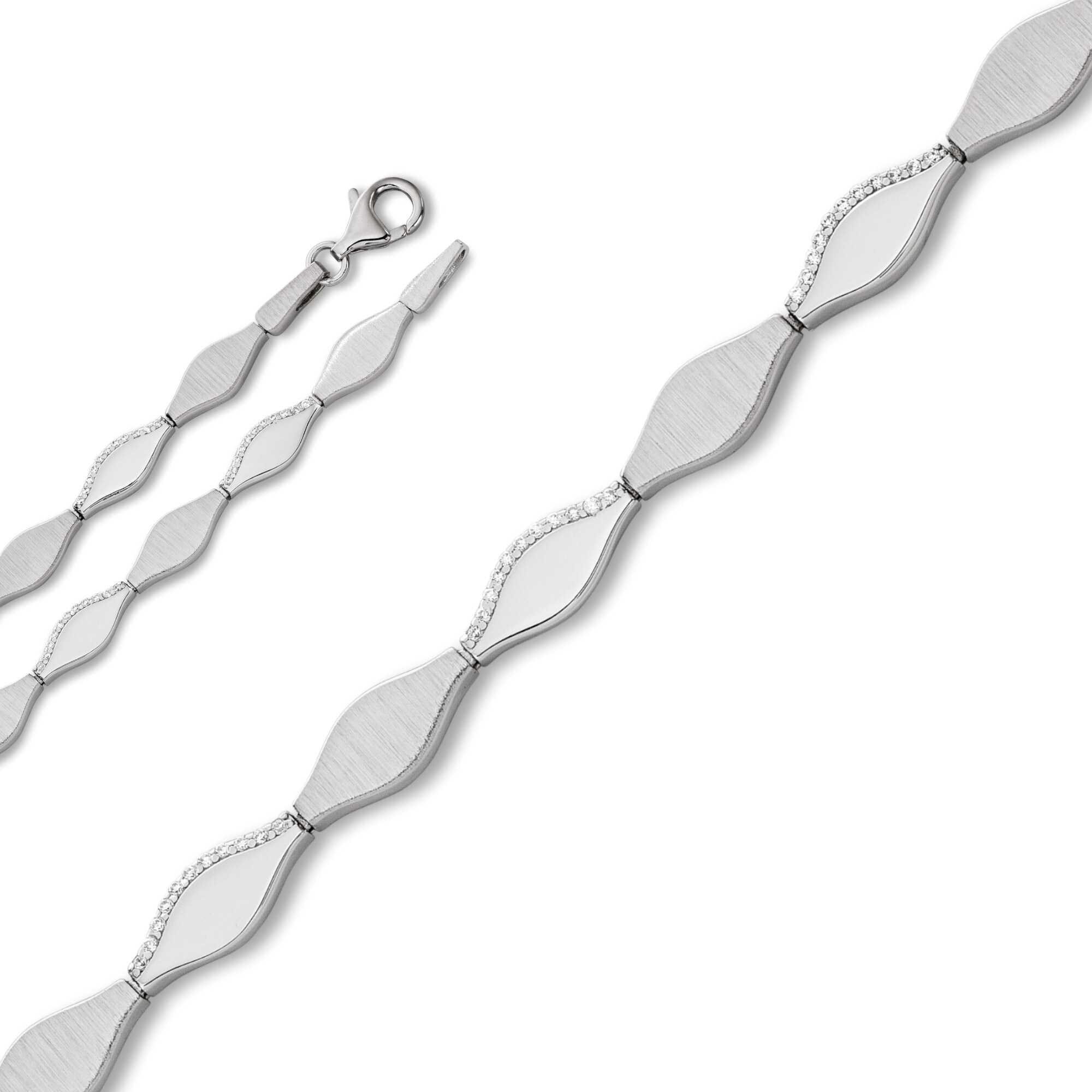 Silberarmband ONE ELEMENT "Zirkonia Armband aus 925 Silber 19 cm", silber, Armbänder, Damen, 19,mit Zirkonia, Silber 925 (Sterlingsilber), Silberarmband, Damen Silber Schmuck