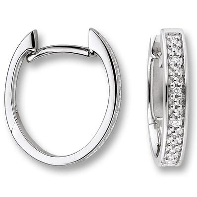 Paar Creolen ONE ELEMENT "0.02 ct Diamant Brillant Ohrringe Creolen aus 585 Weißgold", silber, Ohrringe, Damen, Damen, 0