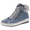 Winterboots REMONTE, Damen, Gr. 37, blau (blau, grau), Leder, Textil, sportlich, Schuhe, Plateau, Outdoorschuh Schnürboots mit wasserabweisender TEX-Membran
