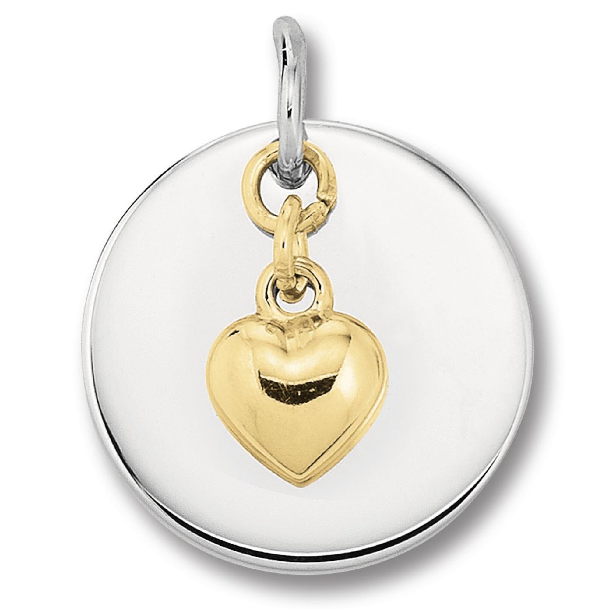 Kettenanhänger ONE ELEMENT "Gravurplatte mit Herz Anhänger aus 925 Silber", silber, Schmuckanhänger, Damen, Silber 925 (Sterlingsilber), Kettenanhänger, Herz mit Bedeutung – eine feine Geschenkidee für viele Anlässe