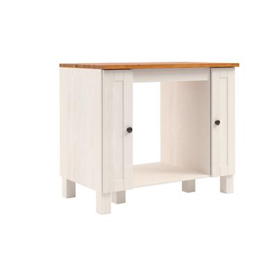 Herdumbauschrank HOME AFFAIRE "Alby2", gelb (weiß, honigfarben), B:100cm H:85cm T:60cm, Massivholz, Schränke, Mit Metallgriffen, Breite 100 cm, ohne E-Geräte Image