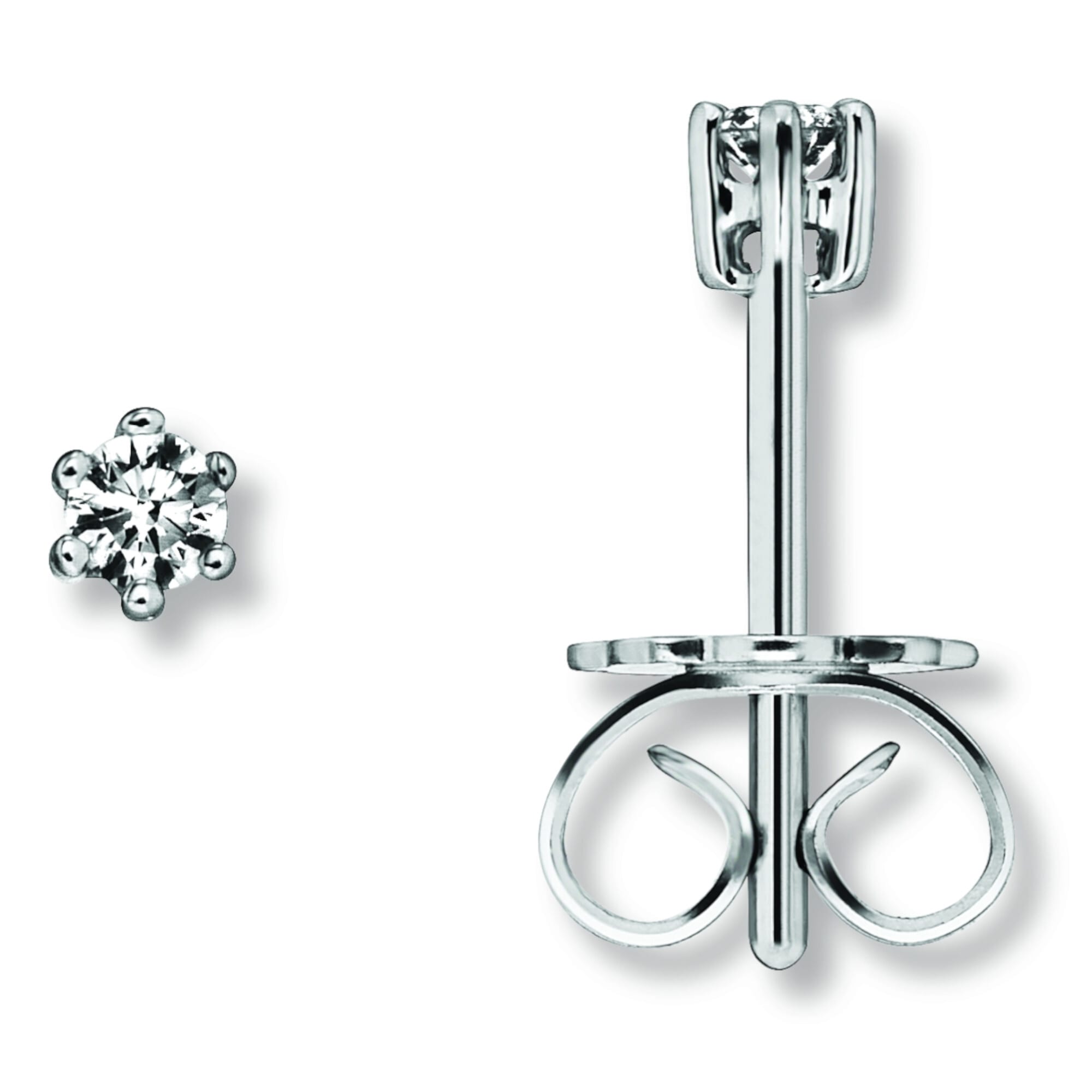 Paar Ohrhänger ONE ELEMENT "0.2 ct Diamant Brillant Ohrringe Ohrstecker aus 585 Weißgold", silber, Ohrringe, Damen, Damen, 0,2, Diamanten Gold Weißgold 585, Diamanten, Gold, Weißgold 585, Damen Gold Schmuck