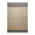 Teppich GREEN LOOOP "Viktor GL-82303", braun (anthrazit braun,anthrazit braun), B:80cm H:4mm L:150cm, Jute, Teppiche, Naturfaser Teppich aus 80% Jute 20% Baumwolle, mit Fransen, Wohnzimmer