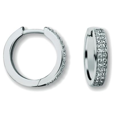 Paar Creolen ONE ELEMENT "Zirkonia Ohrringe Creolen aus 925 Silber", silber, Ohrringe, Damen, Damen,mit Zirkonia, Silber