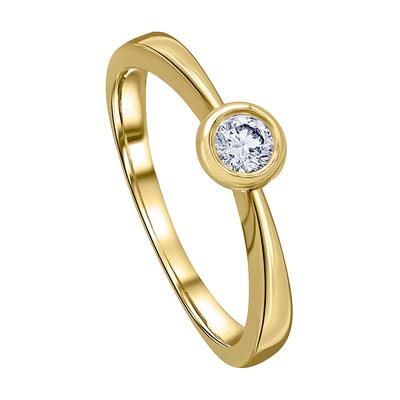 Diamantring ONE ELEMENT "0.2 ct Diamant Brillant Zarge Ring aus 585 Gelbgold" Gr. 54, gold, Fingerringe, Damen, 54, Gelbgold 585-Diamanten, Gelbgold 585, Diamanten, Damen Gold Schmuck Zarge Image